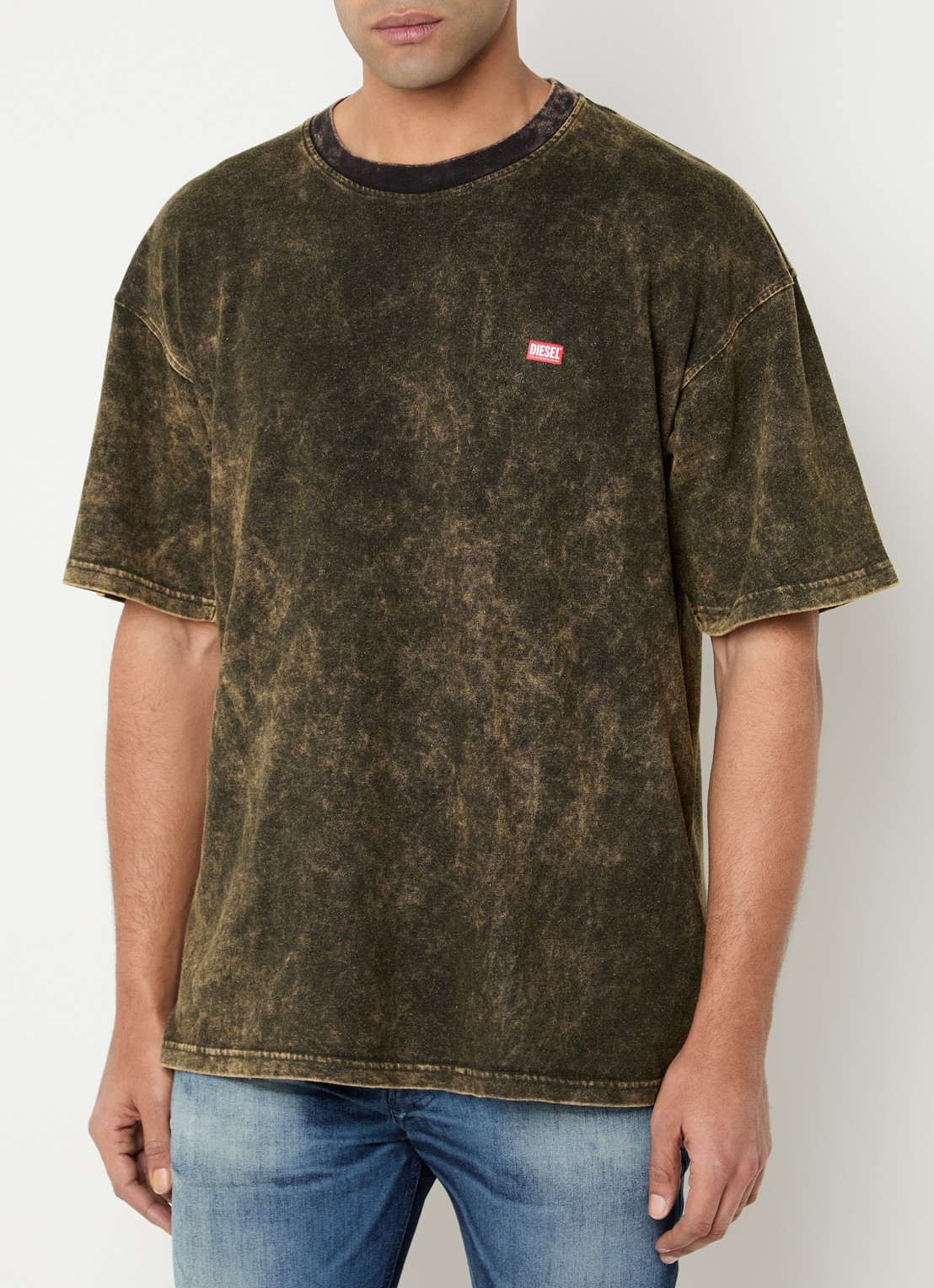 Diesel T-Boxt-T4 T-shirt met verwassen afwerking - detail 4 legergroen