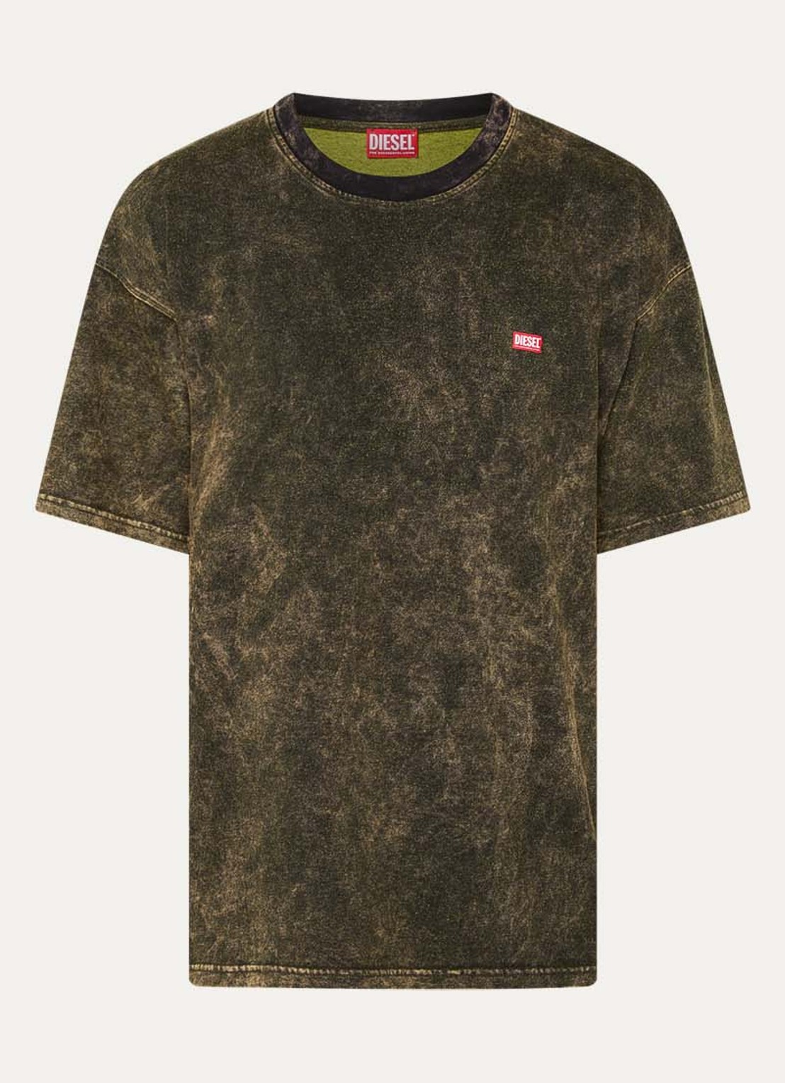 Diesel T-Boxt-T4 T-shirt met verwassen afwerking - voorkant 2 legergroen