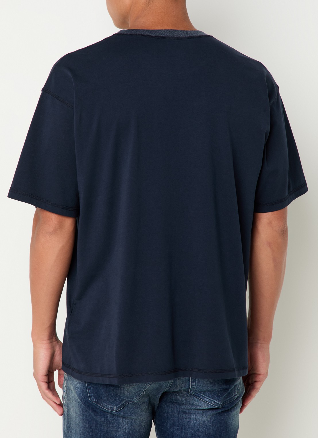 Diesel T-Boxt-T5 T-shirt met logoprint  - achterkant 3 donkerblauw