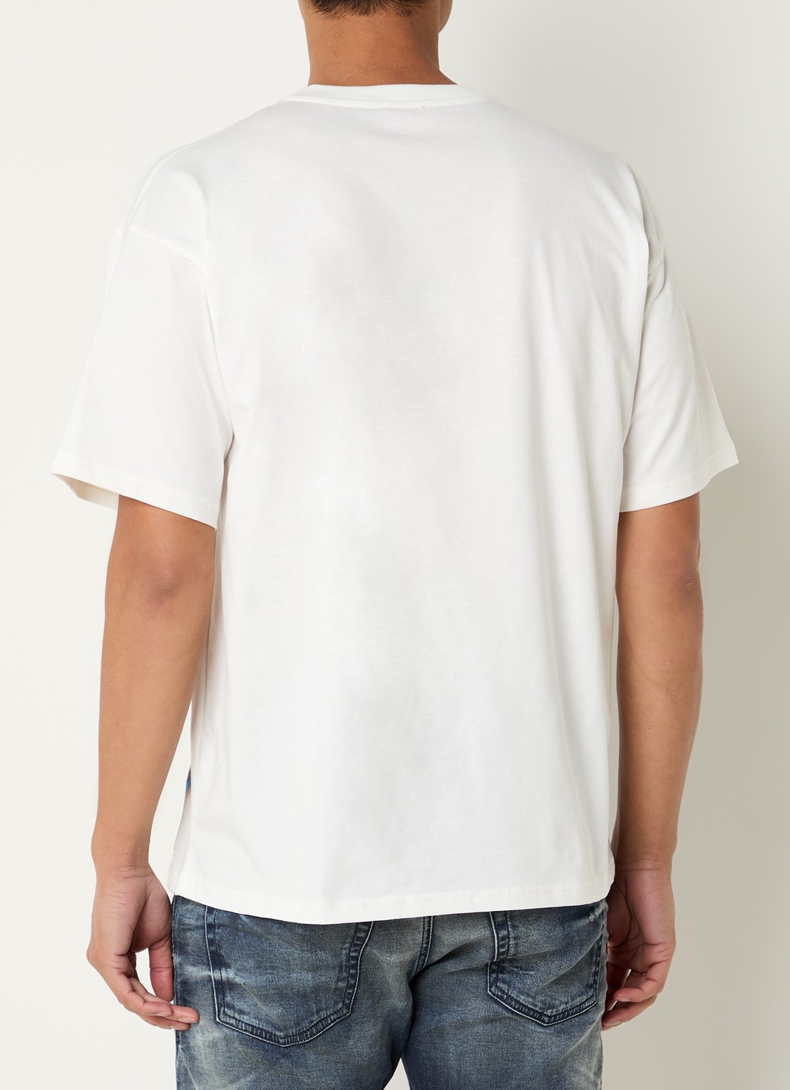 Diesel T-Boxt-V13 T-shirt met print en logo - achterkant 2 gebroken wit