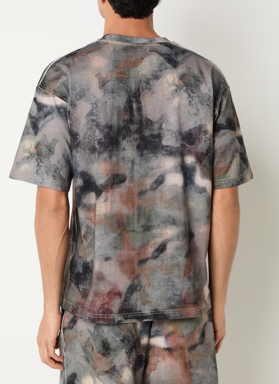 Diesel T-BOXT-V7 T-shirt met camouflageprint en logo - achterkant antraciet