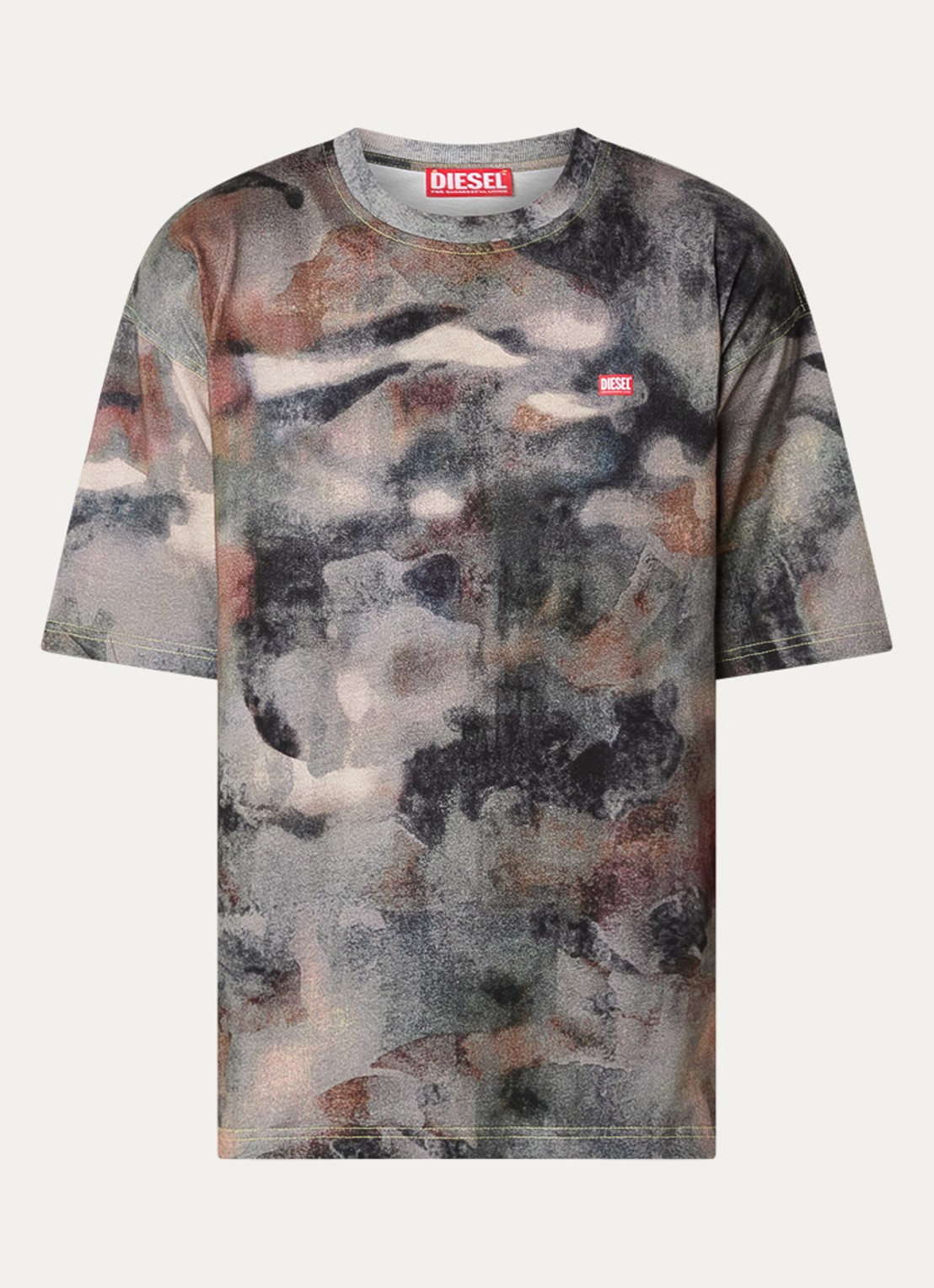 Diesel T-BOXT-V7 T-shirt met camouflageprint en logo - voorkant 2 antraciet