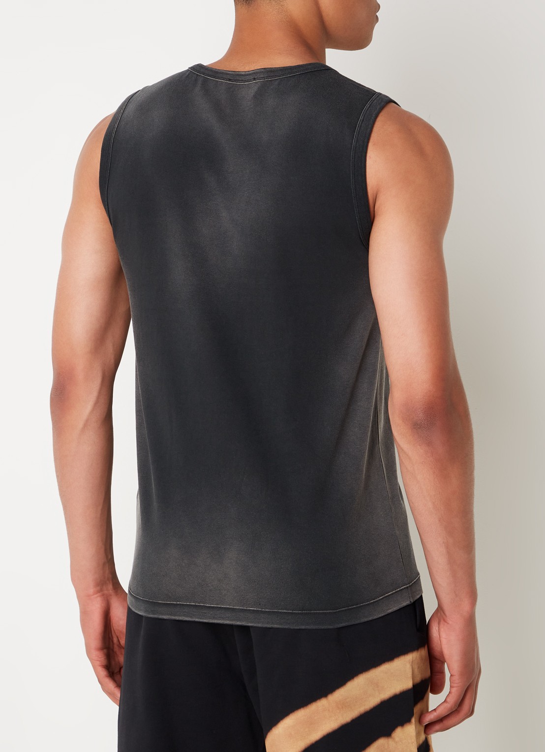 Diesel T-Brico Singlet met logo - achterkant 3 donkergrijs