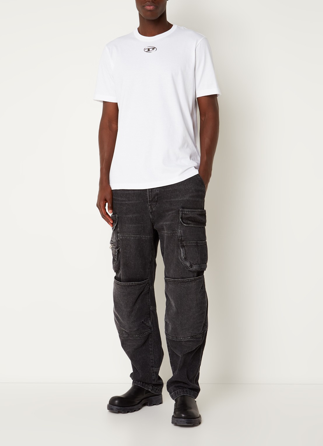 Diesel T-Just-Od T-shirt met logo - voorkant 2 wit