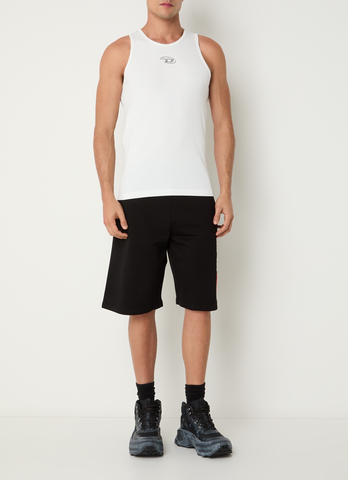 Diesel T-Lifty-Iod tanktop met logo - voorkant 3 wit