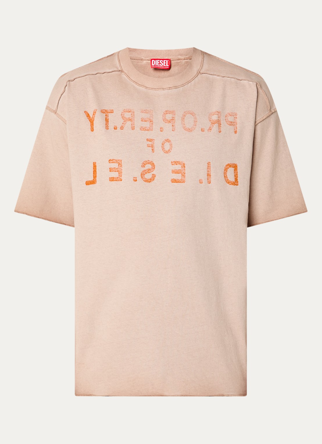 Diesel T-Look T-shirt met print - voorkant 3 zand
