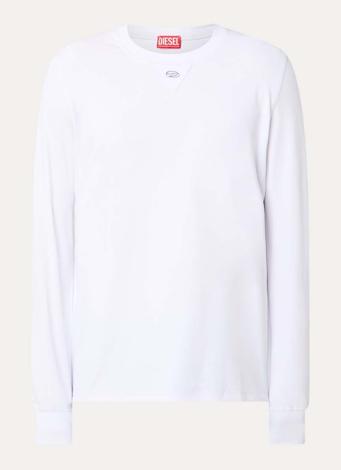 Diesel T-Madjust-Ls longsleeve met logo - voorkant 3 wit
