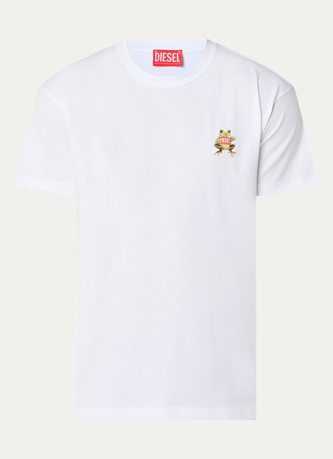Diesel T-Norm-Frog T-shirt met logo - voorkant wit