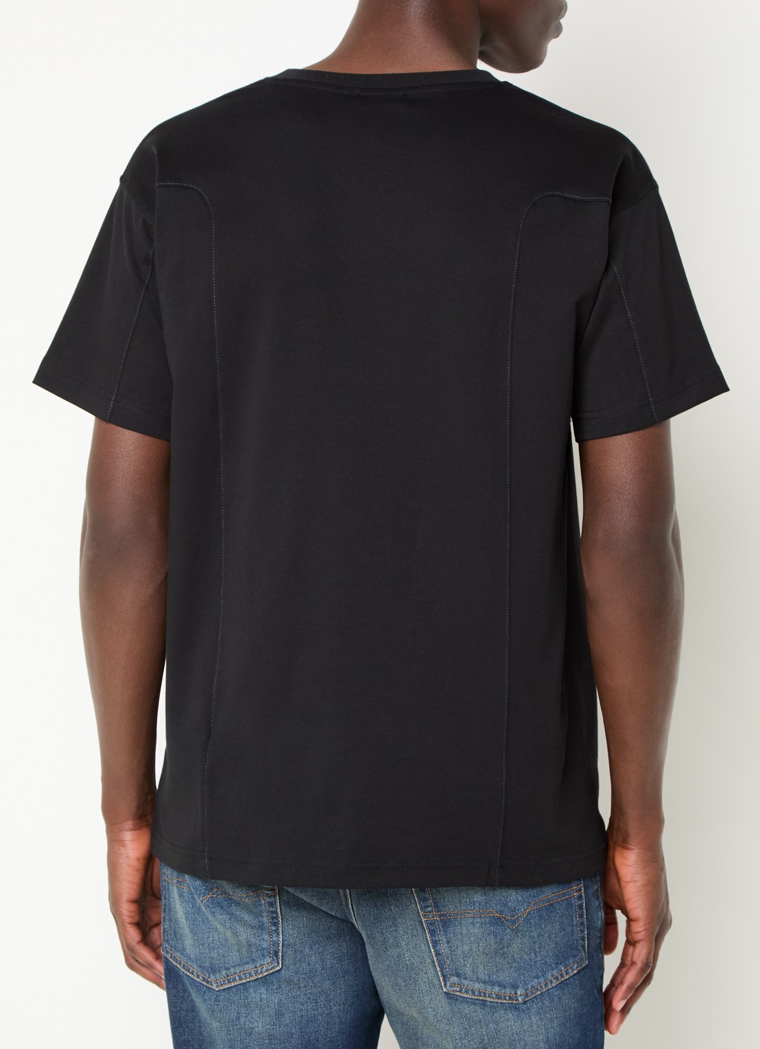 Diesel T-Norm-Int T-shirt met logoborduring - achterkant 2 zwart