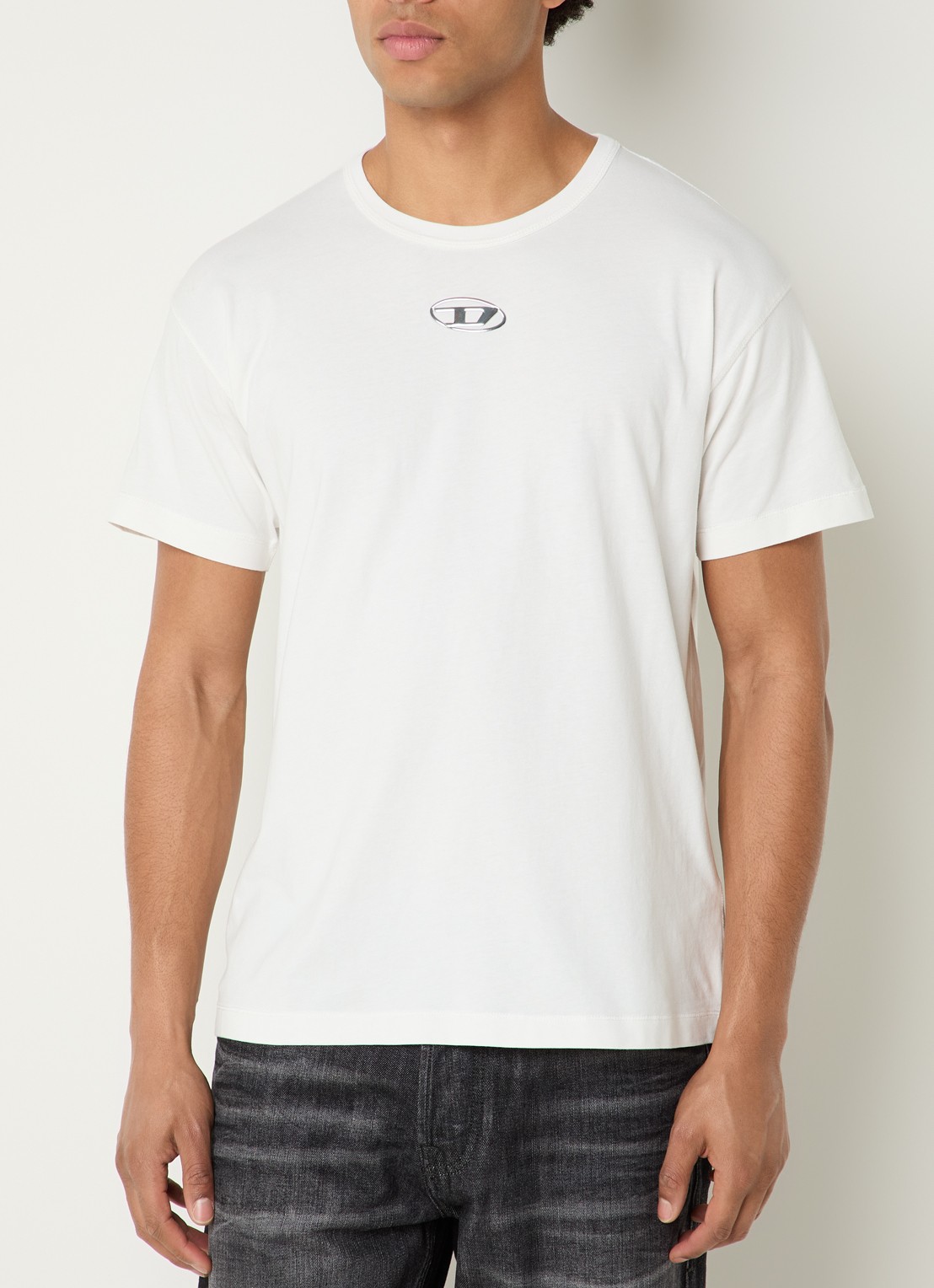 Diesel T-Norm-Iod T-shirt met logo - detail wit
