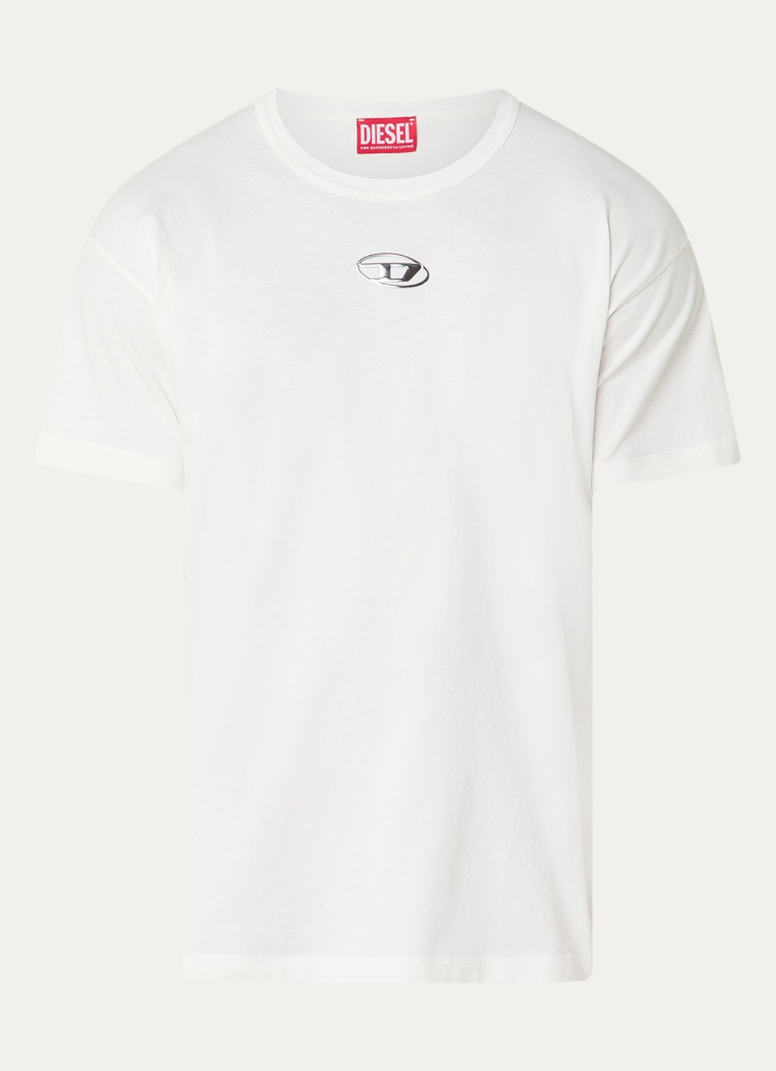 Diesel T-Norm-Iod T-shirt met logo - voorkant 2 wit