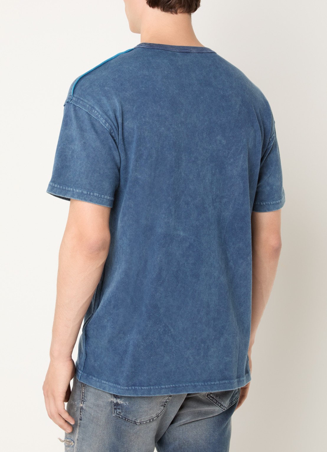 Diesel T-Norm-Raw T-shirt met logoprint - achterkant 2 indigo