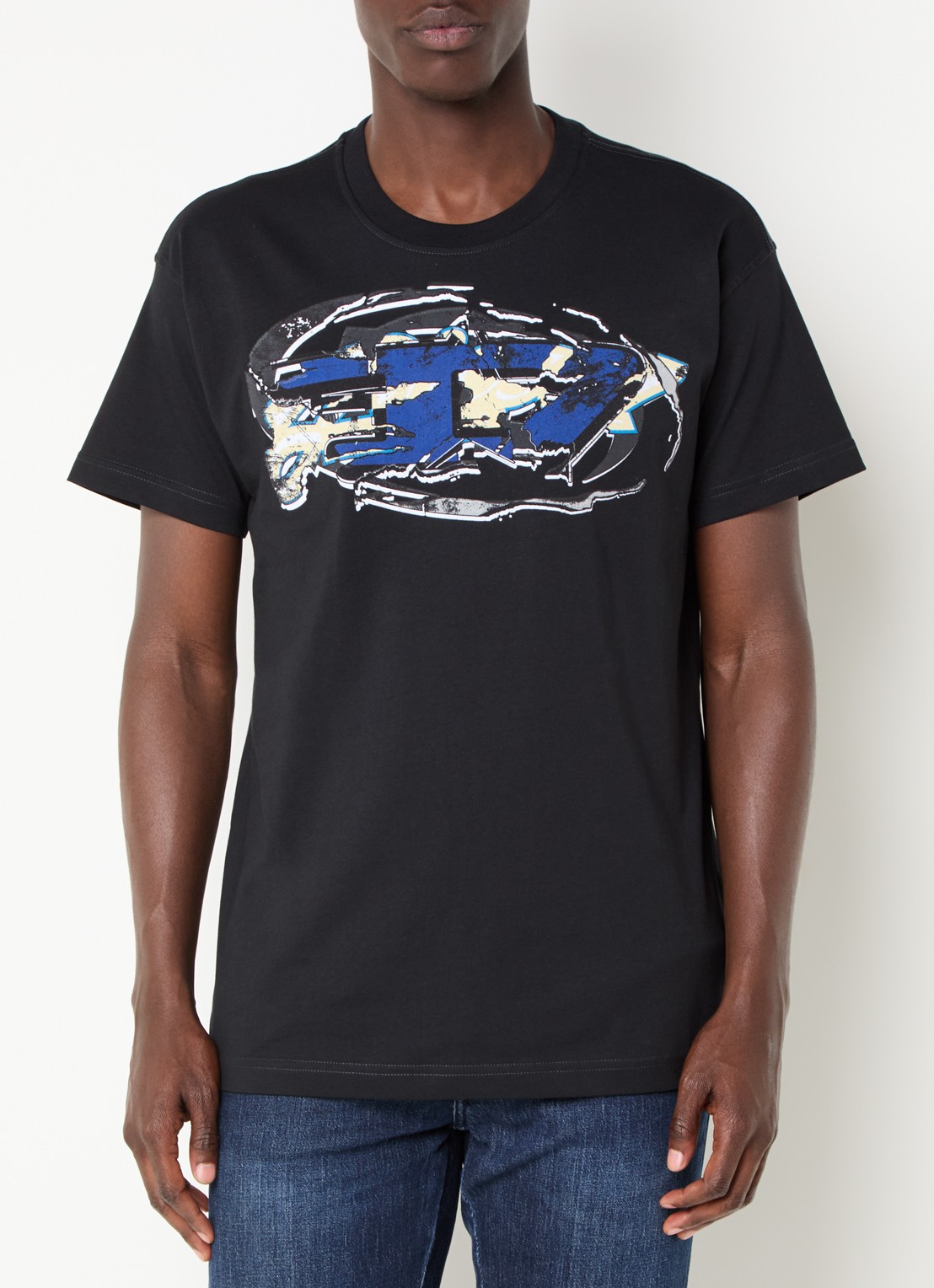 Diesel T-Norm-T11 T-shirt met logoprint - detail 4 zwart