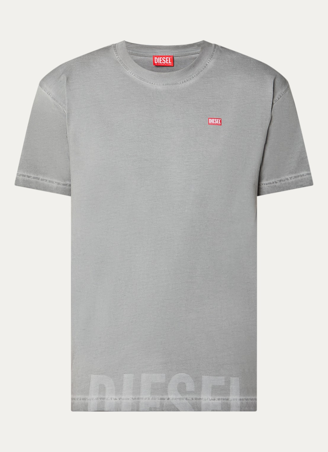 Diesel T-Norm-T7 T-shirt met logoprint - voorkant grijs