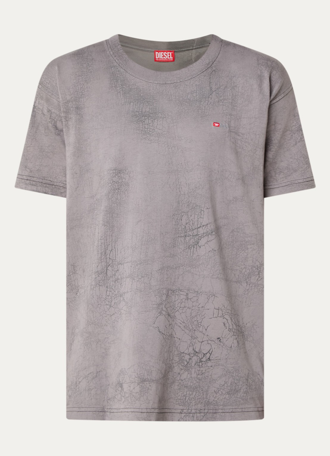 Diesel T-Norm-T8 T-shirt met print en logo - voorkant 2 grijs