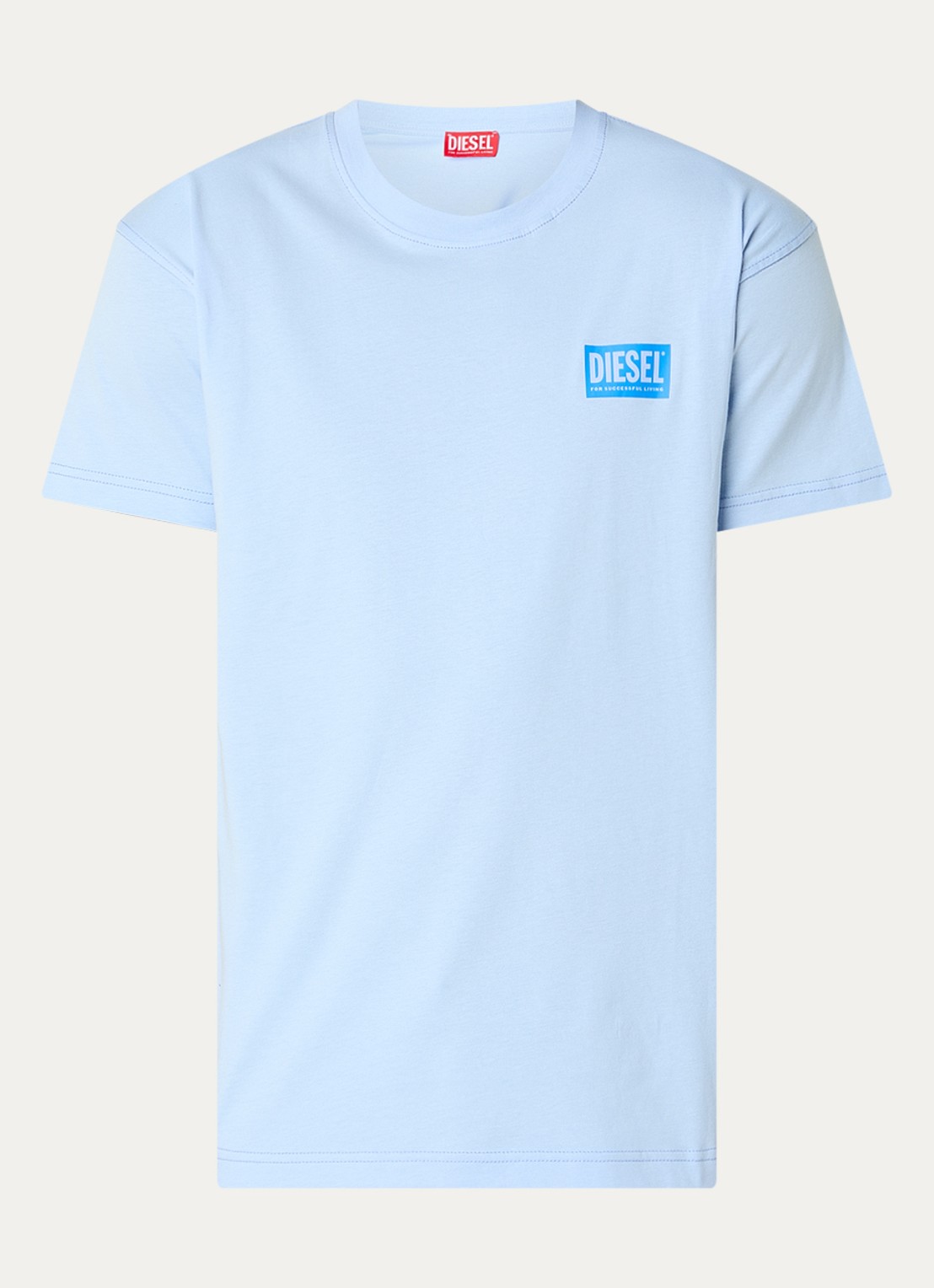 Diesel T-Norm-V13 T-shirt met logo - voorkant lichtblauw