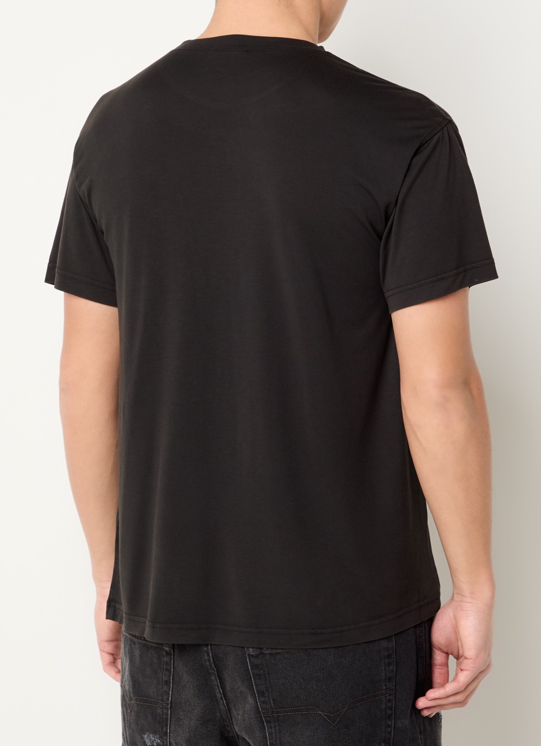 Diesel T-norms T-shirt met logoborduring - achterkant zwart