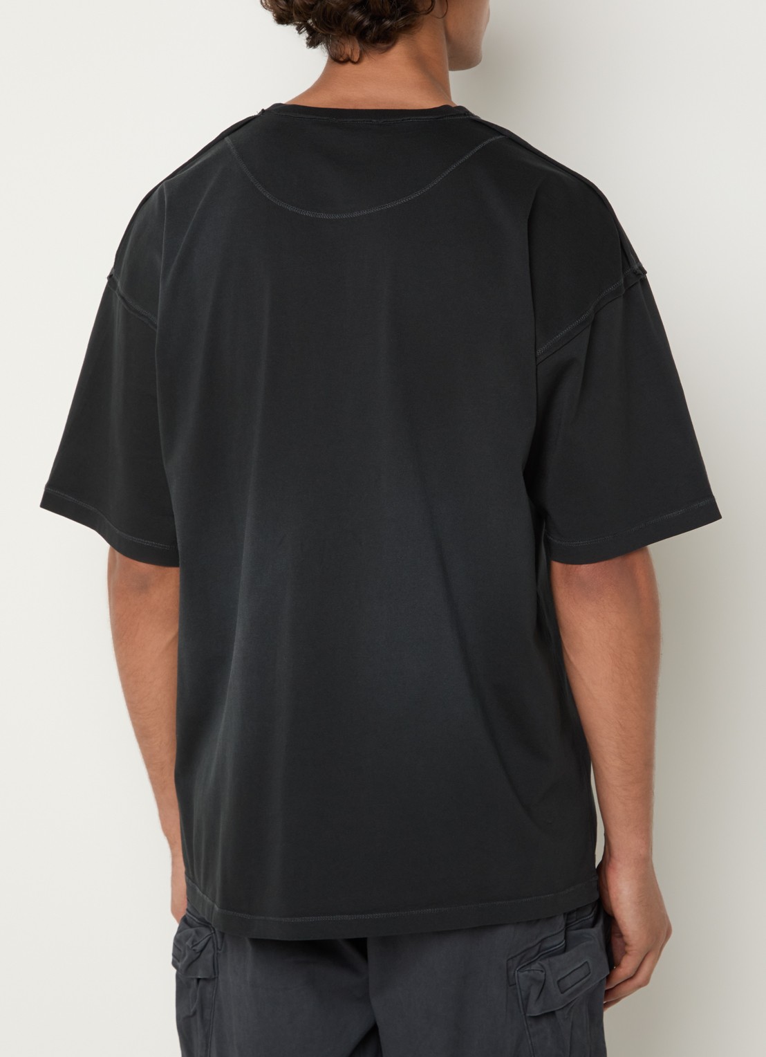 Diesel T-Pock T-shirt met logoborduring - achterkant 4 zwart