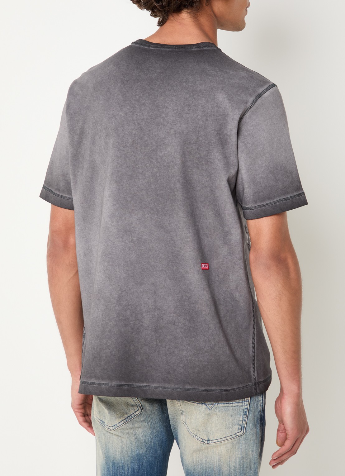 Diesel T-Rawjust T-shirt met structuur - achterkant 4 donkergrijs
