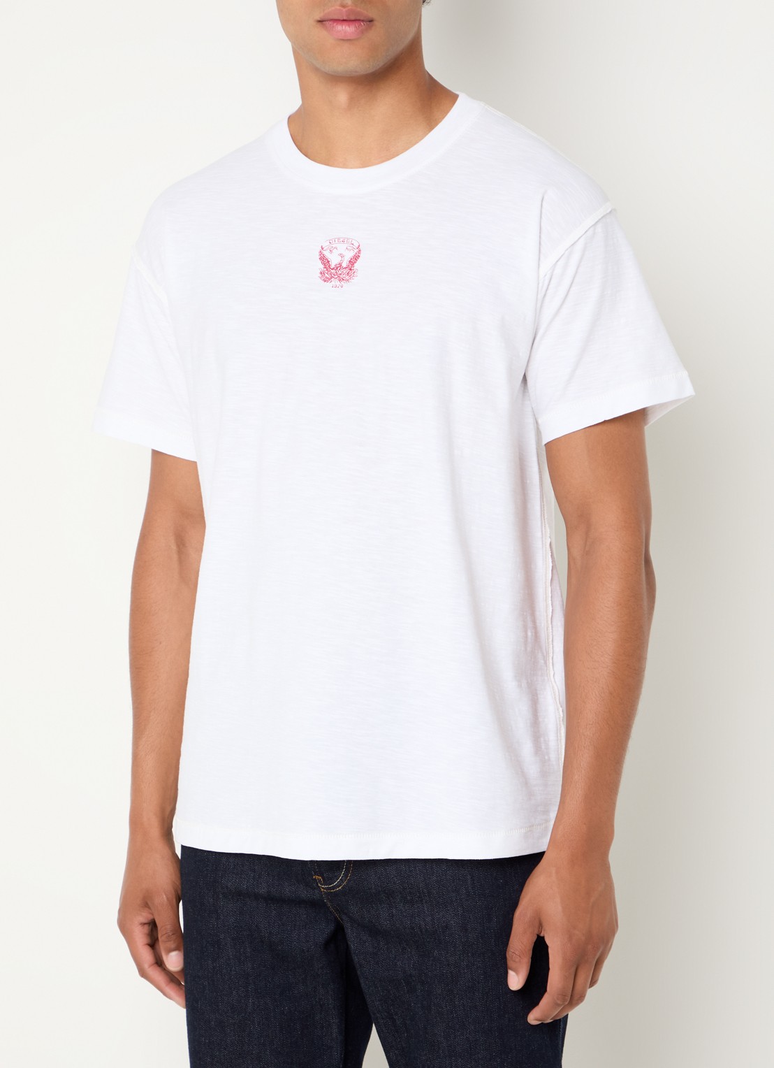 Diesel T-shirt met borduring - detail 4 wit
