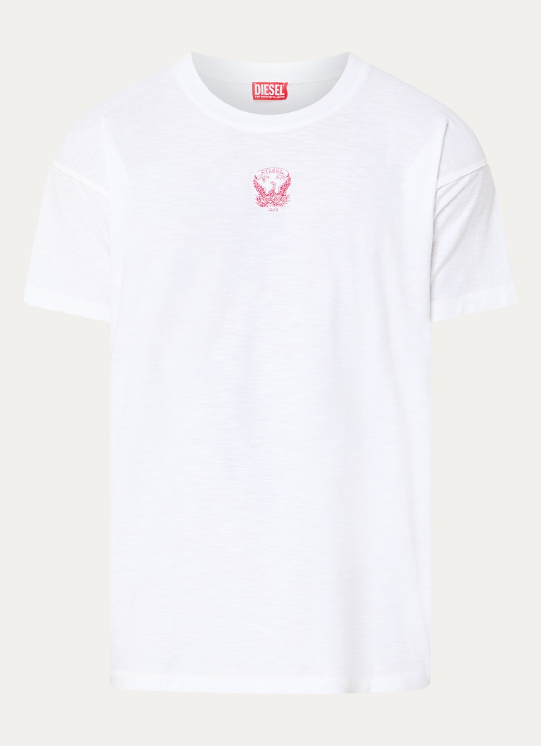 Diesel T-shirt met borduring - voorkant wit