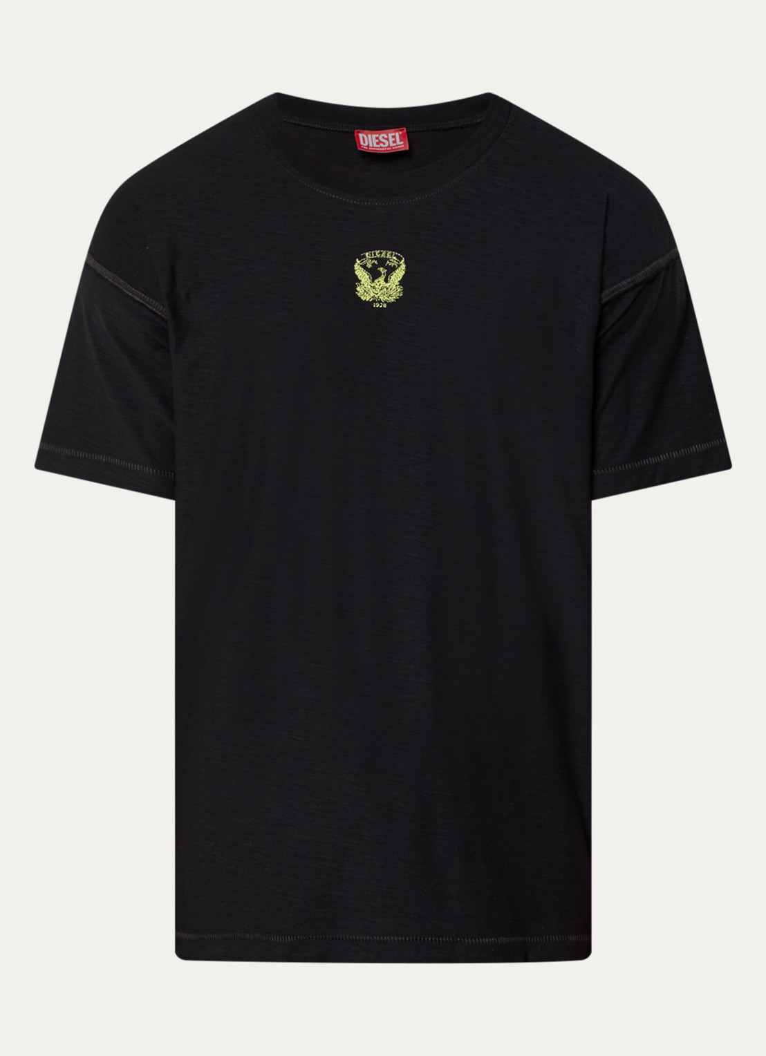 Diesel T-shirt met borduring - voorkant zwart