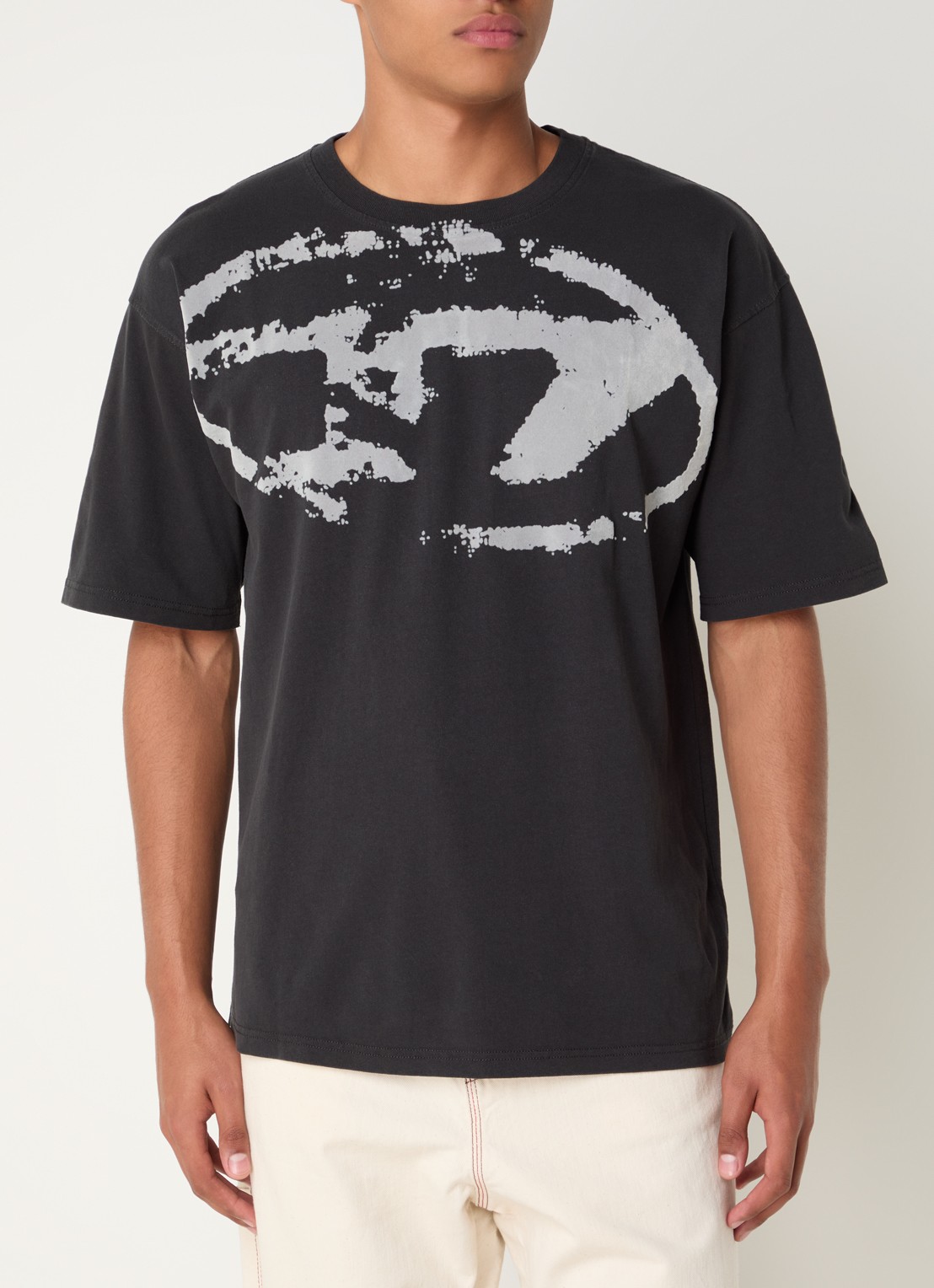 Diesel T-shirt met logoprint - detail 4 zwart