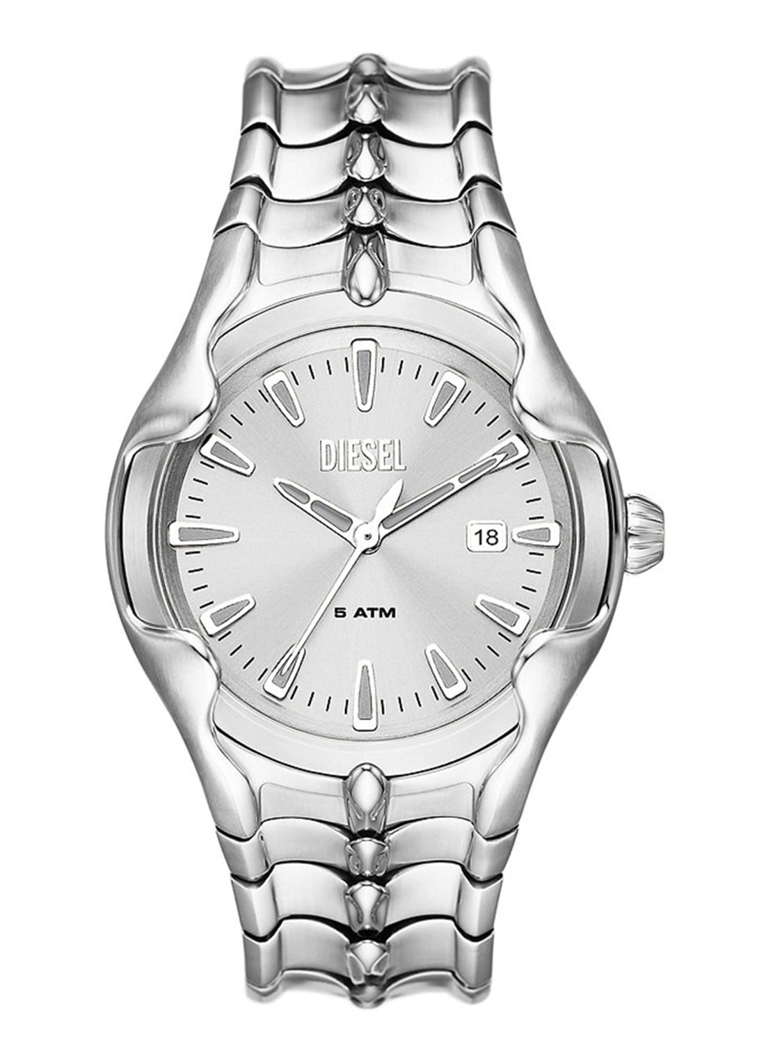 Diesel Vert Horloge DZ2185 - voorkant zilver