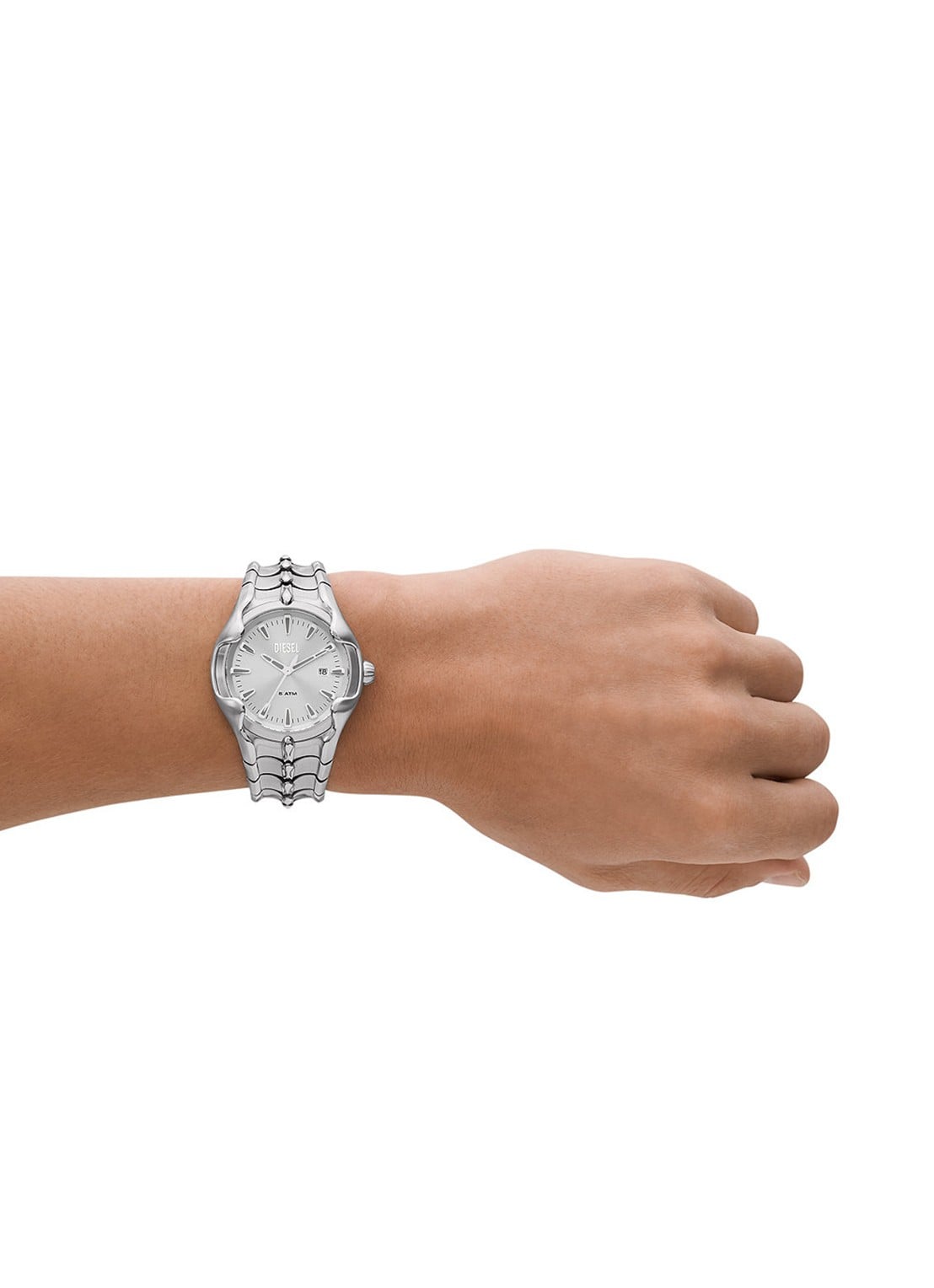 Diesel Vert Horloge DZ2185 - voorkant 2 zilver