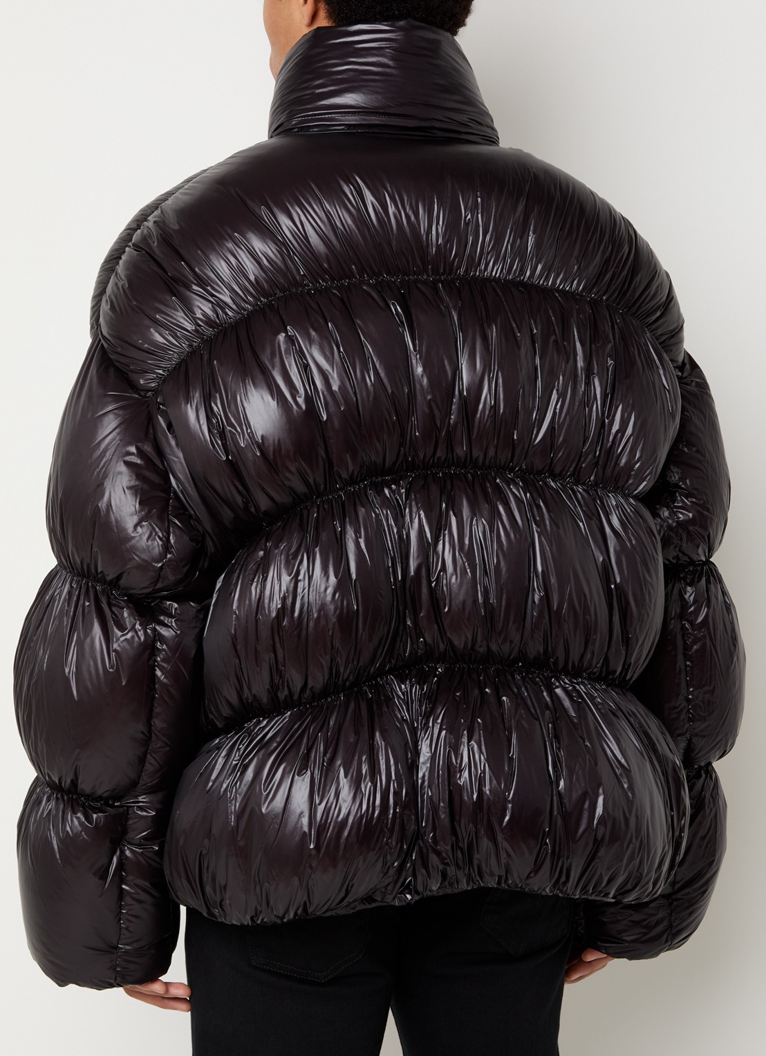 Diesel W-Choco puffer jack met ritszakken - achterkant zwart