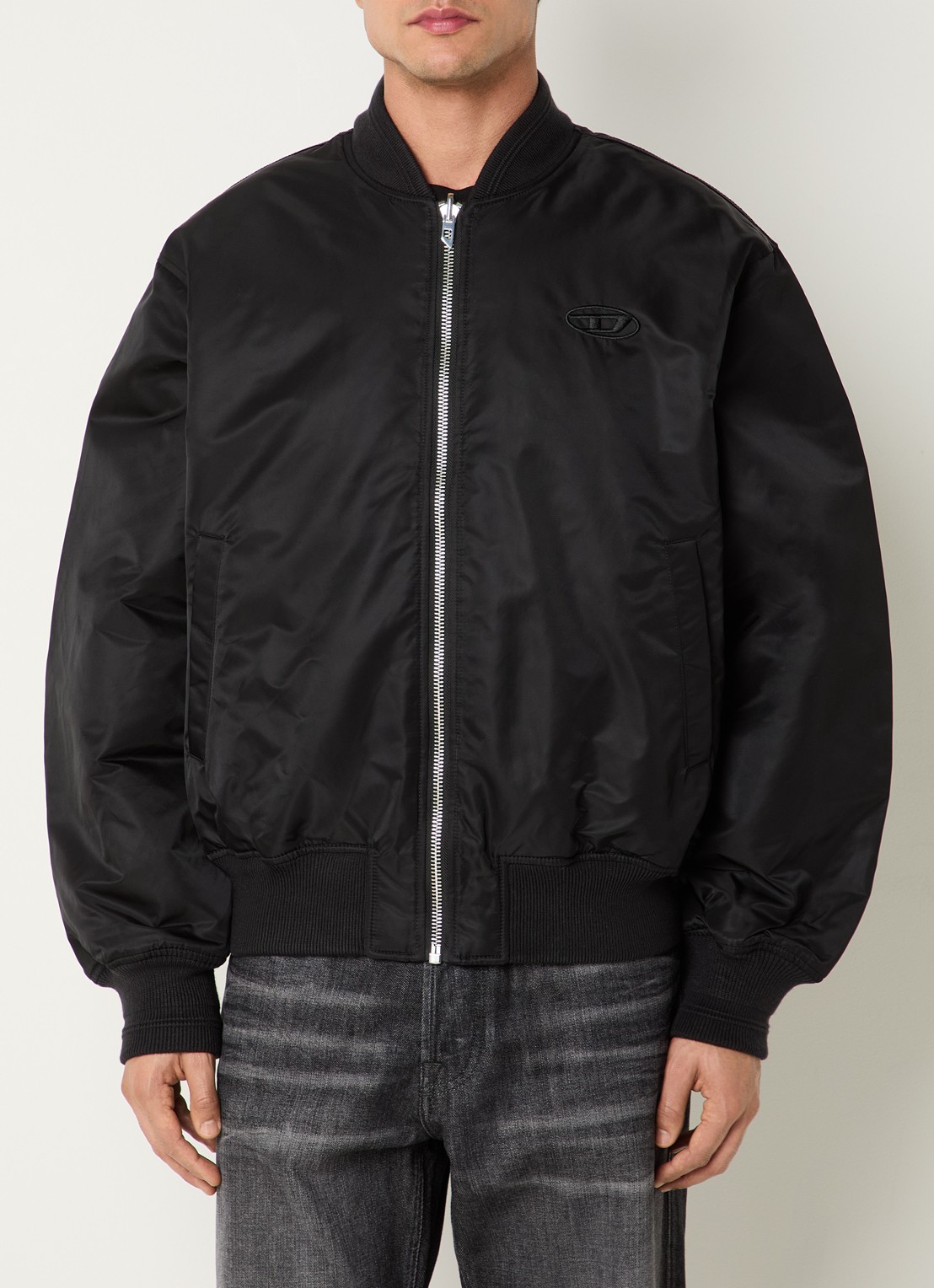 Diesel W-Type-D1 reversible bomberjack met donsvulling - detail 5 zwart