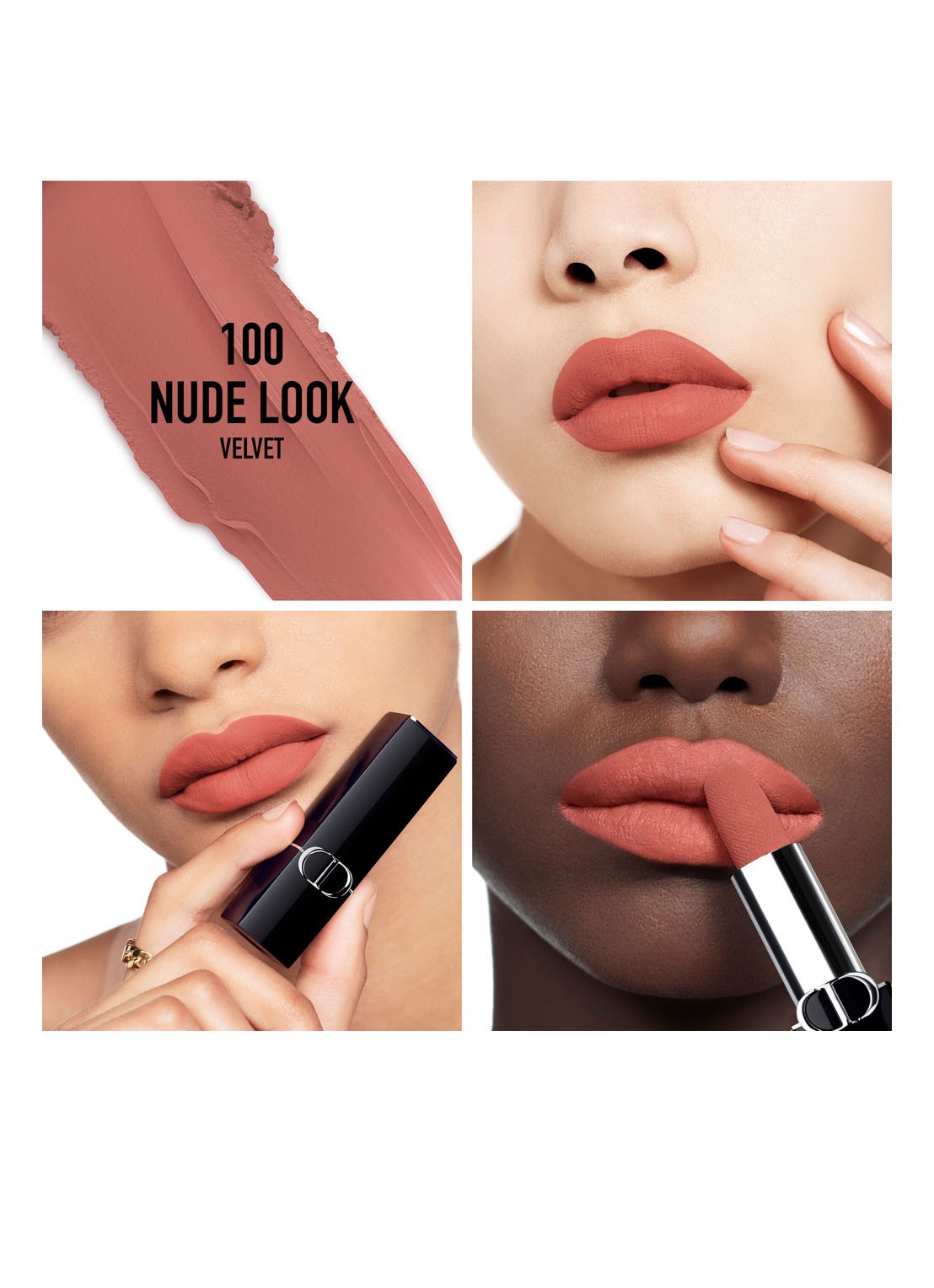 DIOR Rouge Dior Lipstick  - detail 2 fluweel - 100 nude look