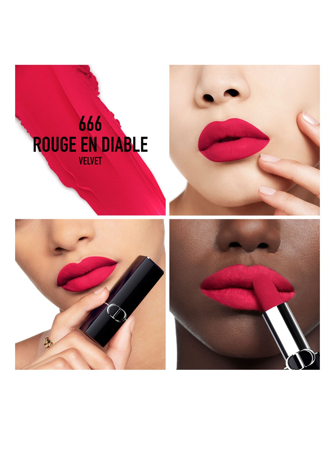 DIOR Rouge Dior Lipstick  - detail 4 fluweel - 666 rouge en diable