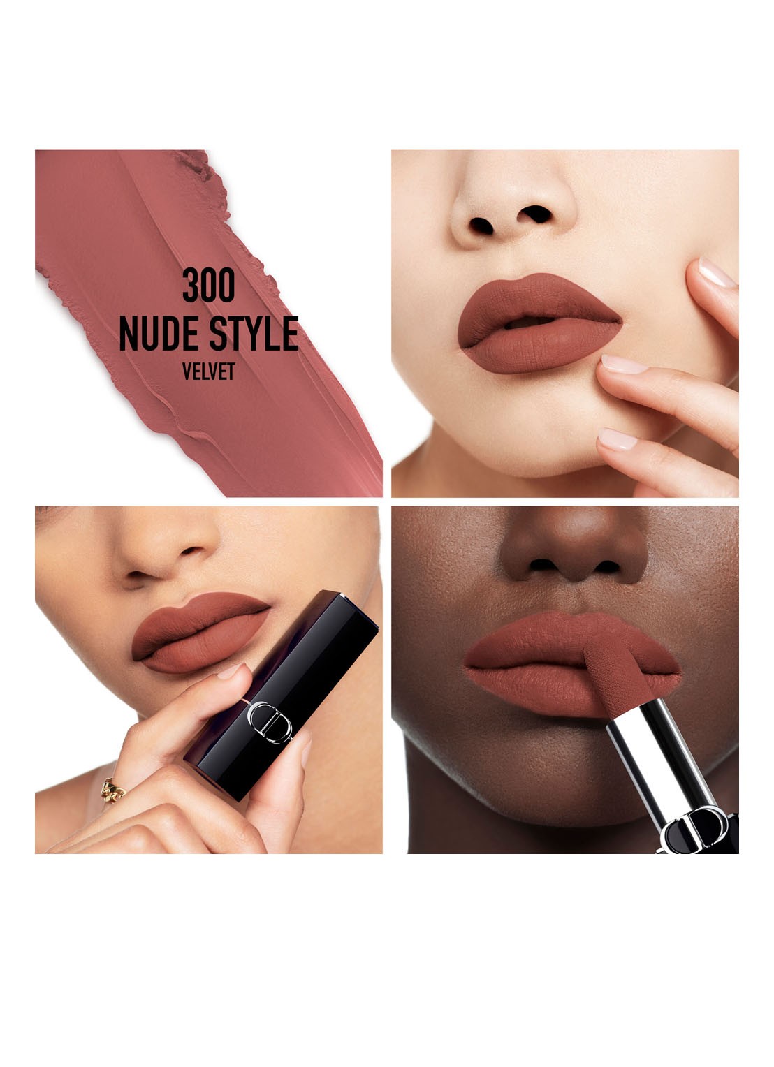 DIOR Rouge Dior Lipstick  - detail 4 fluweel - 300 nude style