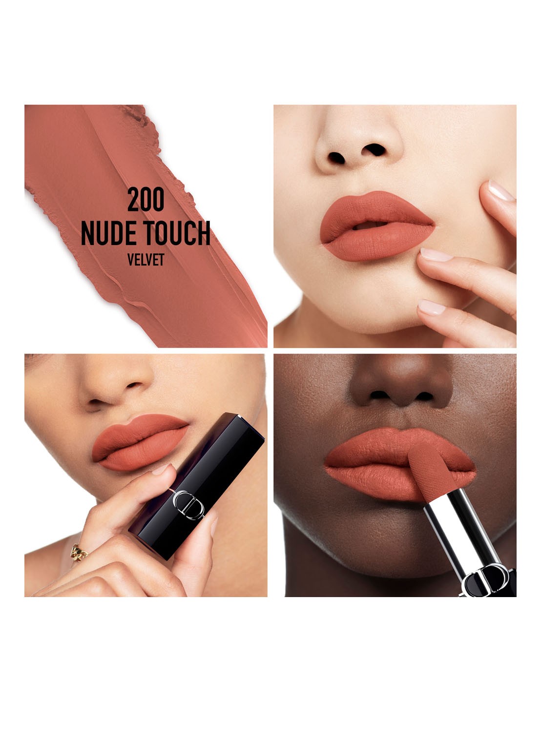 DIOR Rouge Dior Lipstick  - detail 4 fluweel - 200 nude touch