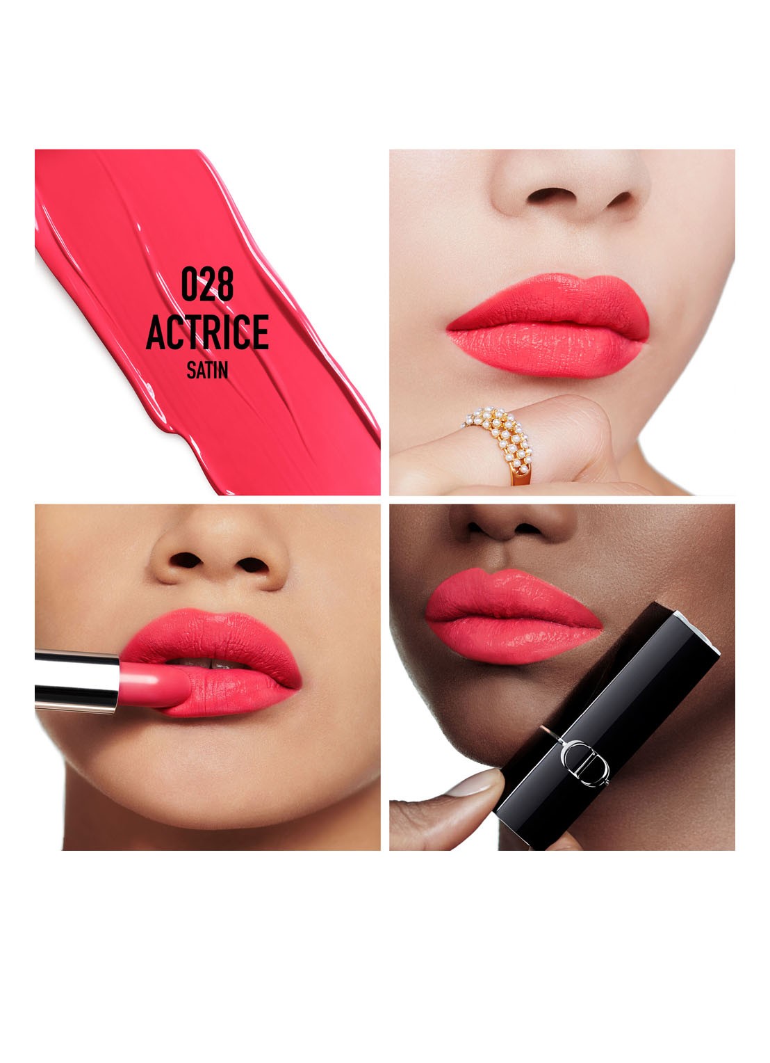 DIOR Rouge Dior Lipstick - detail 2 satijn - 028 actrice