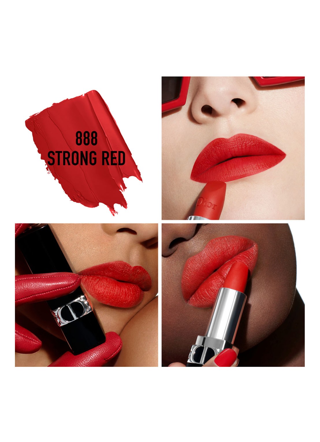 DIOR Rouge Dior navulbare lipstick - detail 4 mat - 888 strong red