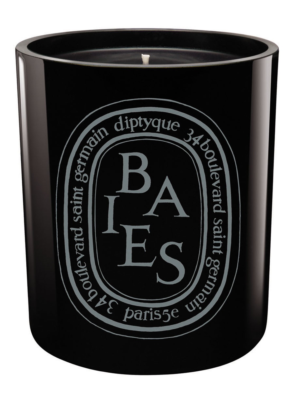 DIPTYQUE Black Baies geurkaars - voorkant zwart