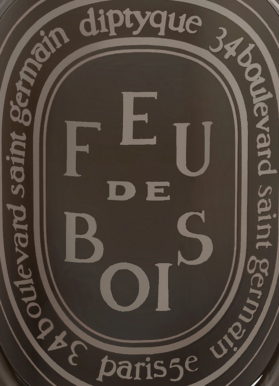 DIPTYQUE Feu de Bois geurkaars 300 gram - achterkant 3 beige