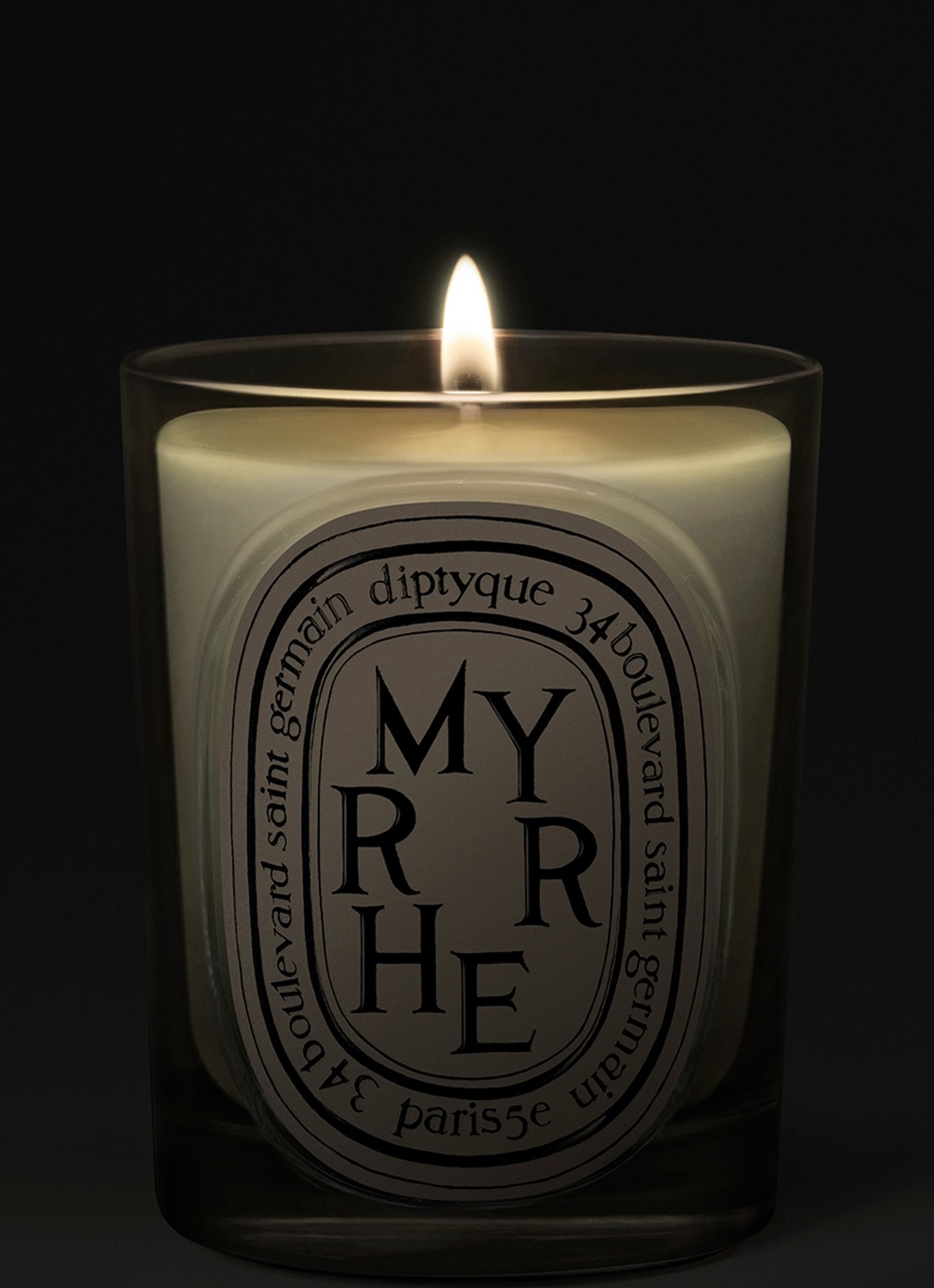 DIPTYQUE Myrrhe Classic geurkaars 190 gram - voorkant 3 beige