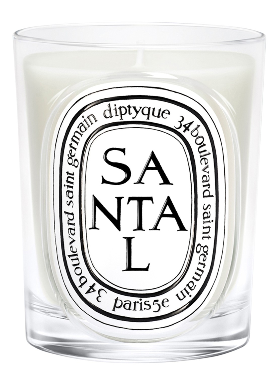 DIPTYQUE Santal Classic geurkaars 190 gram - voorkant beige