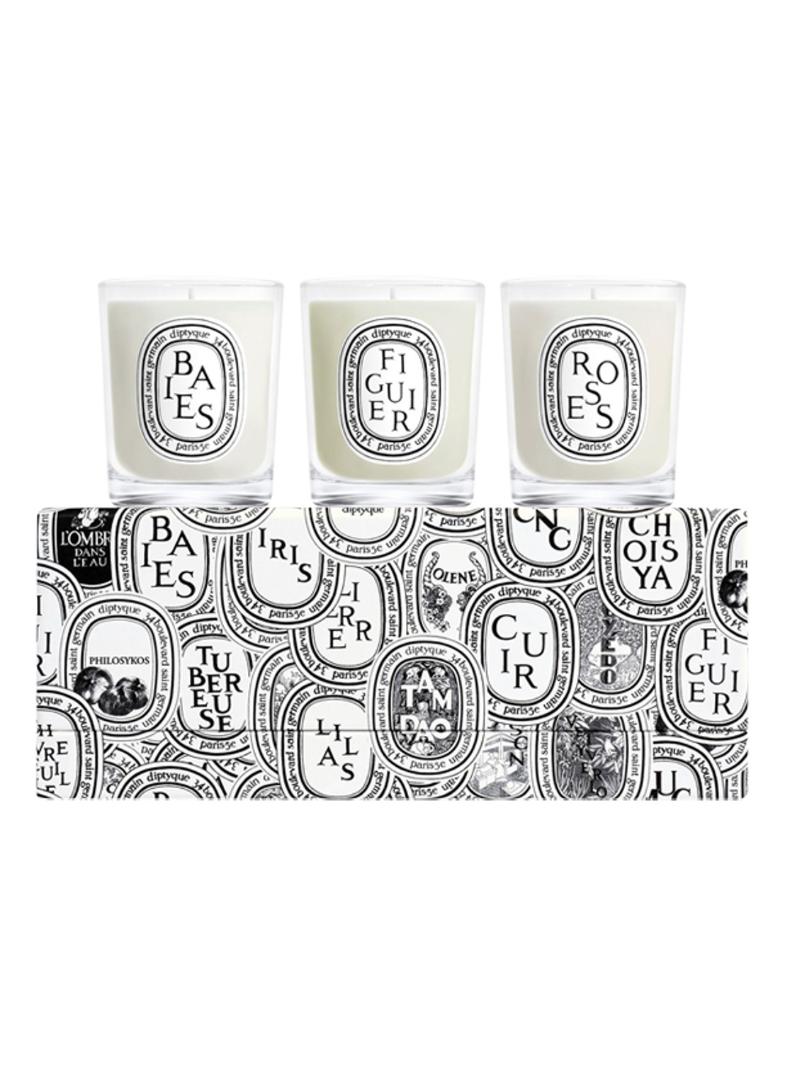 DIPTYQUE Set of Mini Scented Candles - geurkaars set van 3 - voorkant undefined