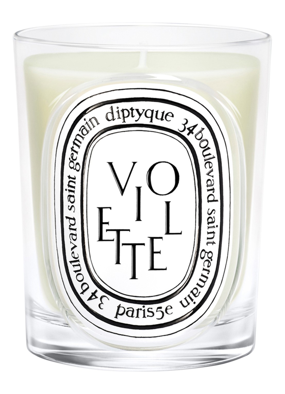 DIPTYQUE Violette Classic geurkaars 190 gram - voorkant beige