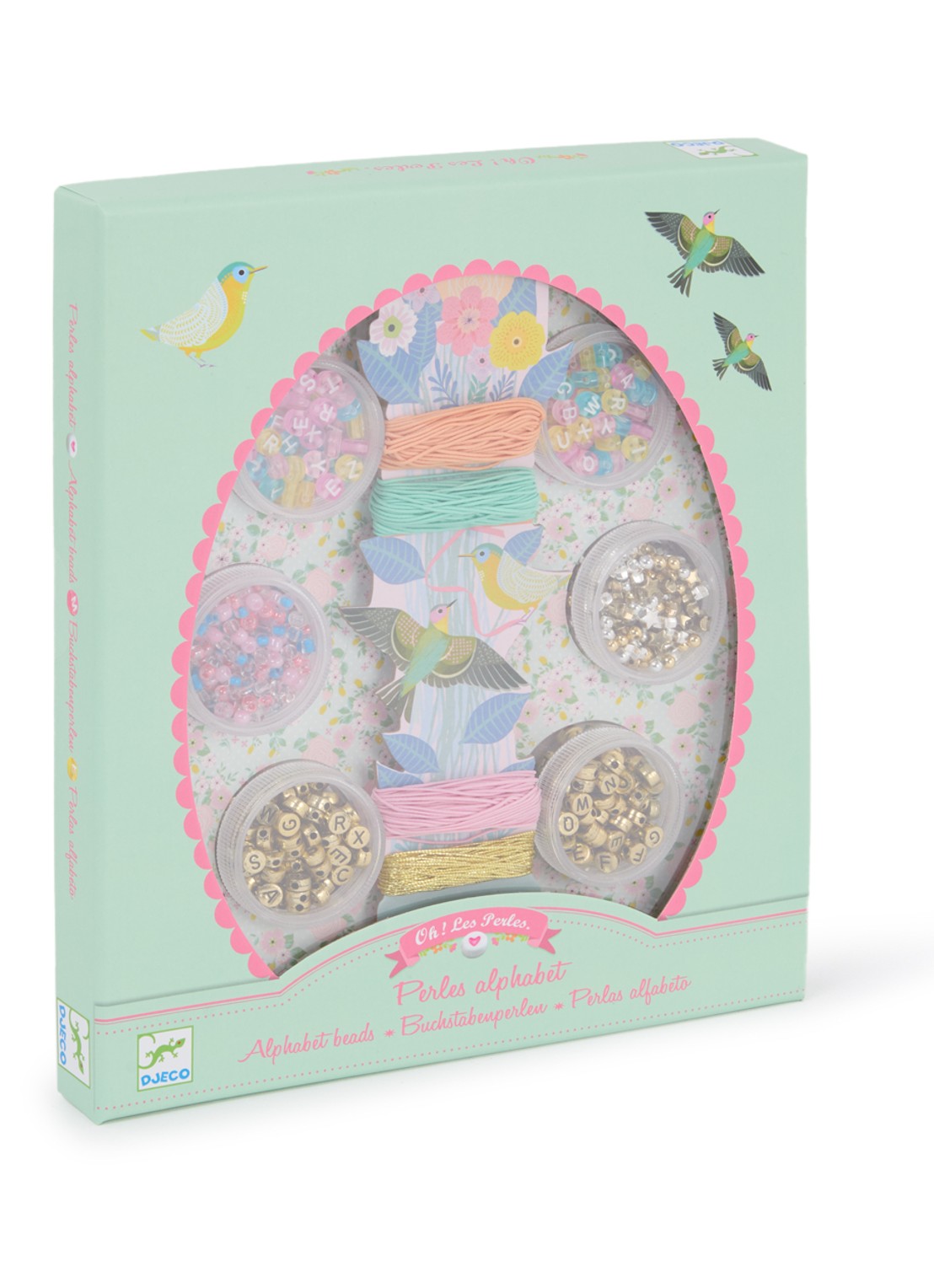 Djeco Alfabet kralenset - voorkant mint