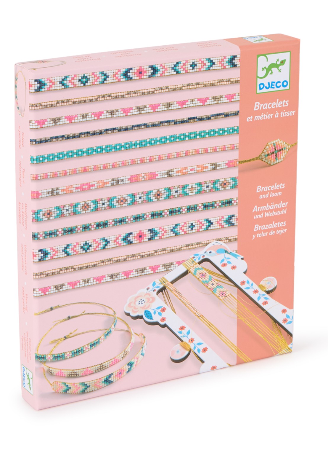 Djeco Armbandjes en Weefraam knutselset  - voorkant multicolor