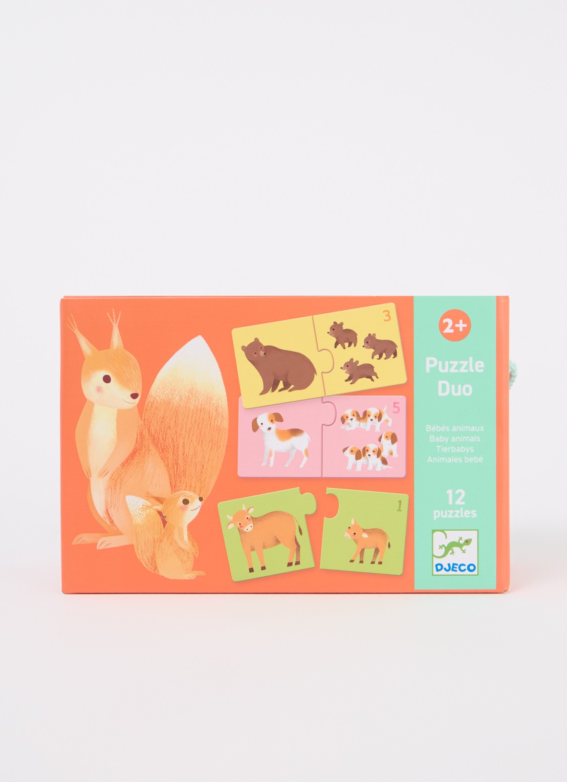Djeco Baby Dieren duo-puzzel 24 stukjes - voorkant 2 multicolor