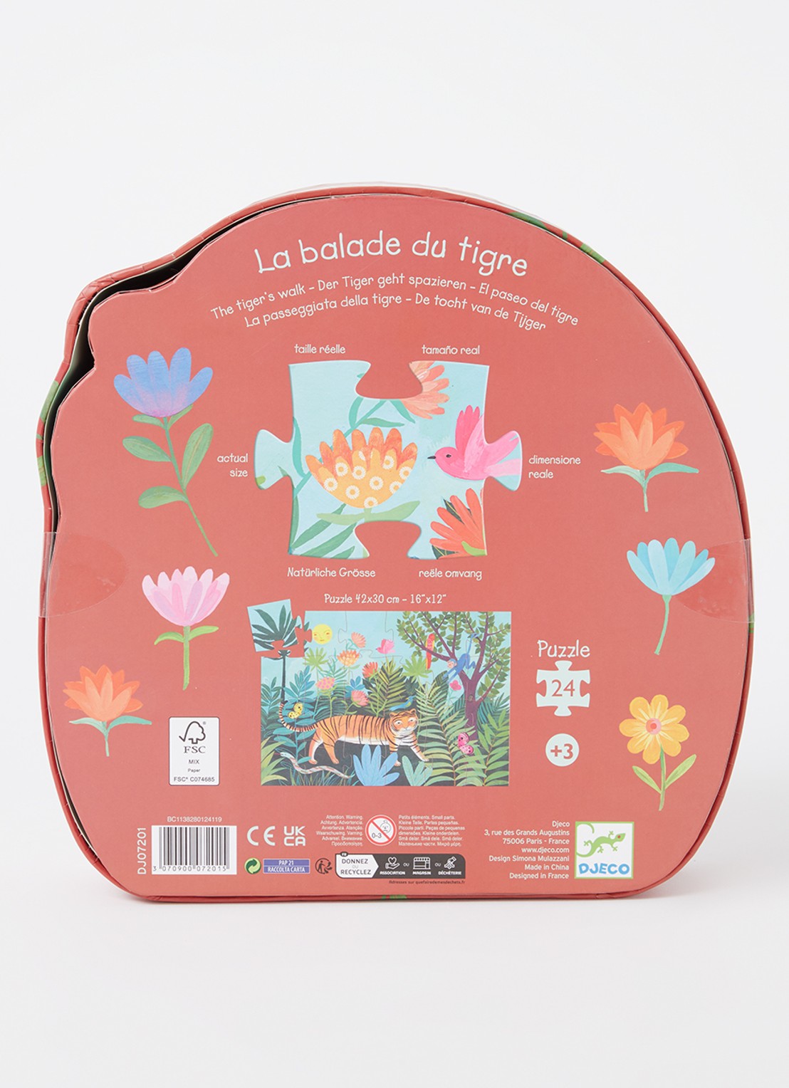 Djeco De tocht van de Tijger legpuzzel 24 stukjes - voorkant 2 multicolor