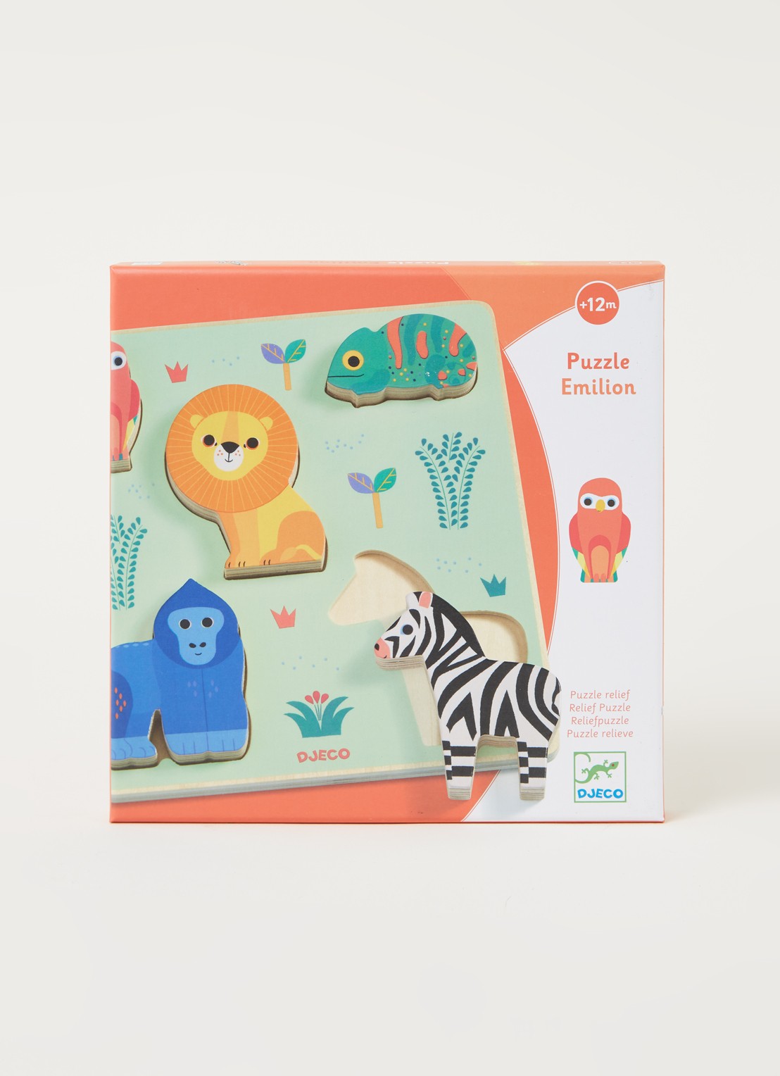 Djeco Emilion voelpuzzel met textuur 5 stukjes - voorkant 2 groen