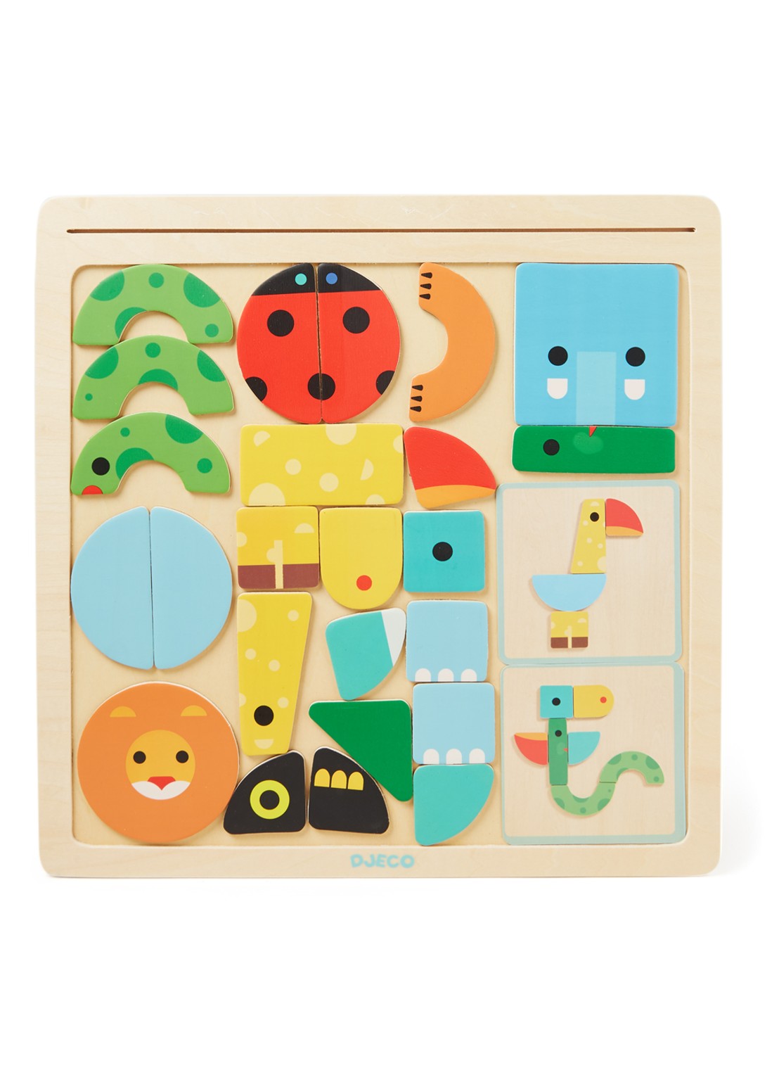 Djeco Géo Basic magneetpuzzel 16 stukjes - voorkant groen