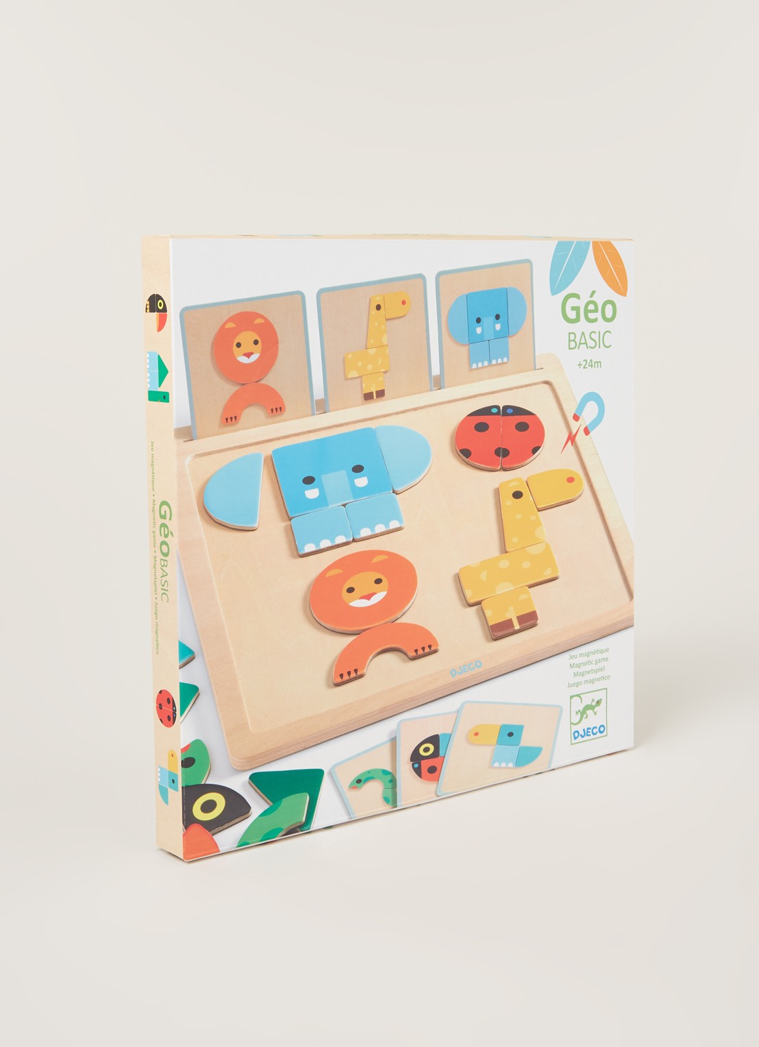 Djeco Géo Basic magneetpuzzel 16 stukjes - voorkant 2 groen